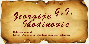Georgije Ikodinović vizit kartica